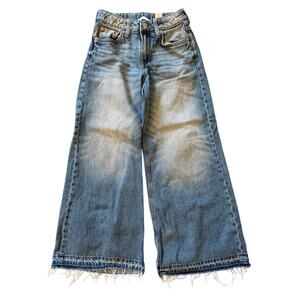 H&M Girls Wide Leg Jeans Size 8 Light Wash Denim